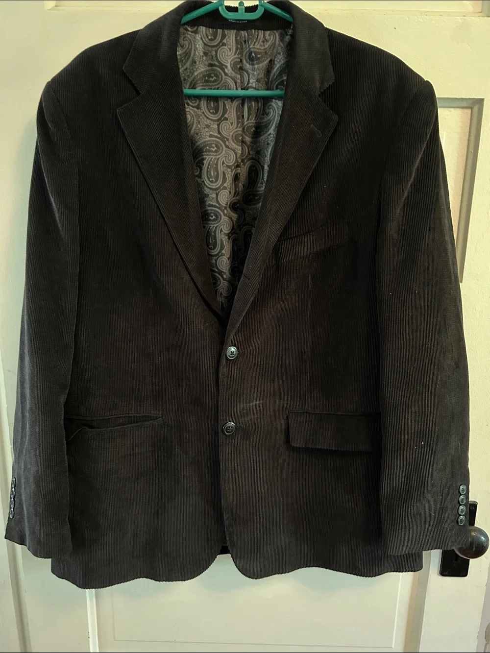 Bachrach Black Corduroy Sport Coat 40R
